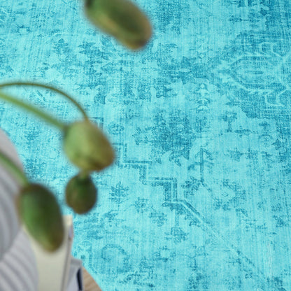 Gemmara Gold Blue Washable Rug