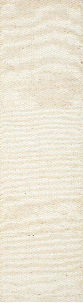 Tessella White Jute Runner Rug