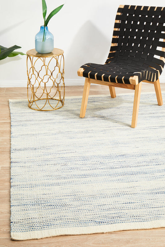 Halden Blue and Beige Wool Rug