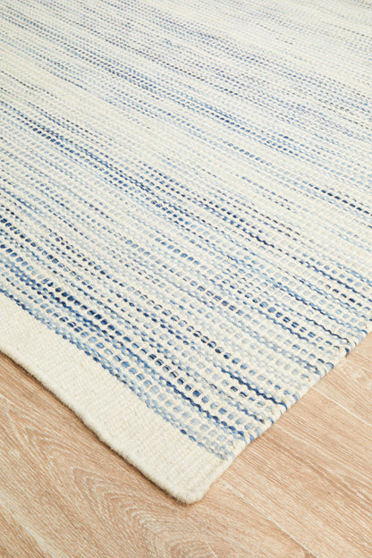 Halden Blue and Beige Wool Rug