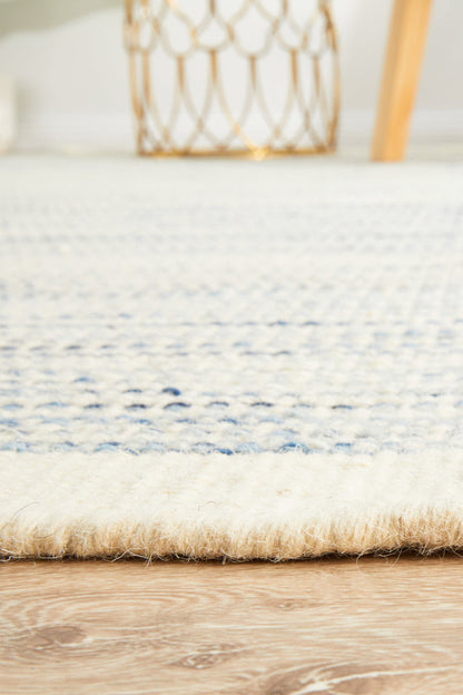 Halden Blue and Beige Wool Rug