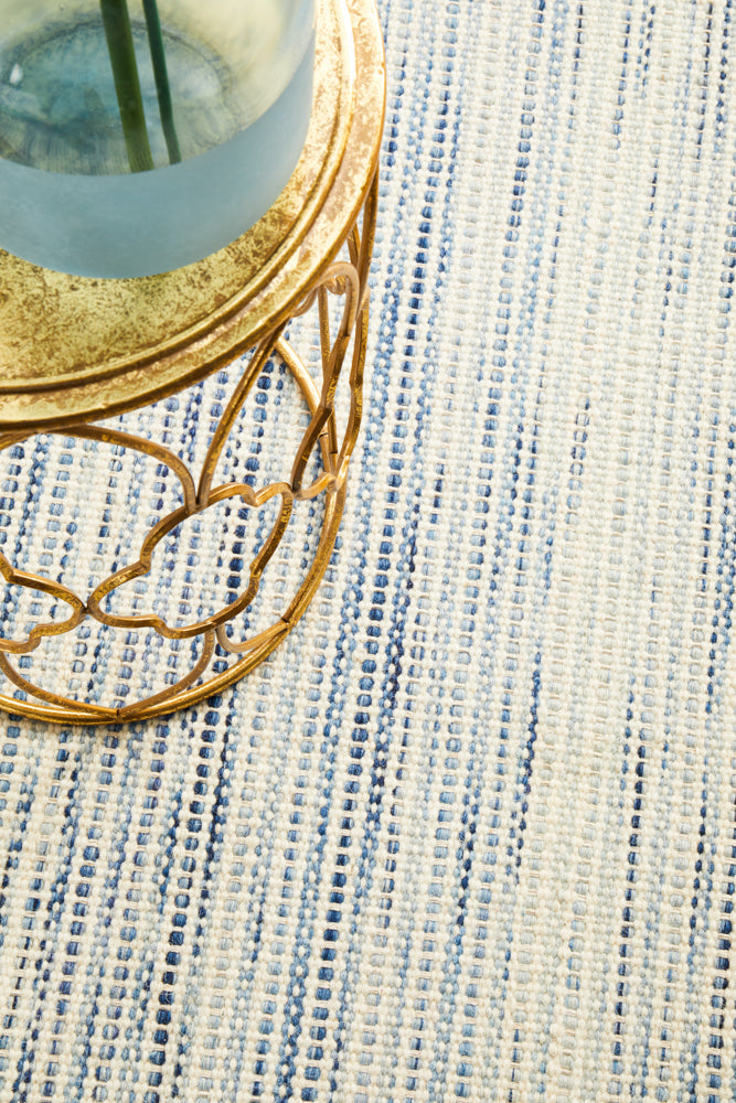 Halden Blue and Beige Wool Rug