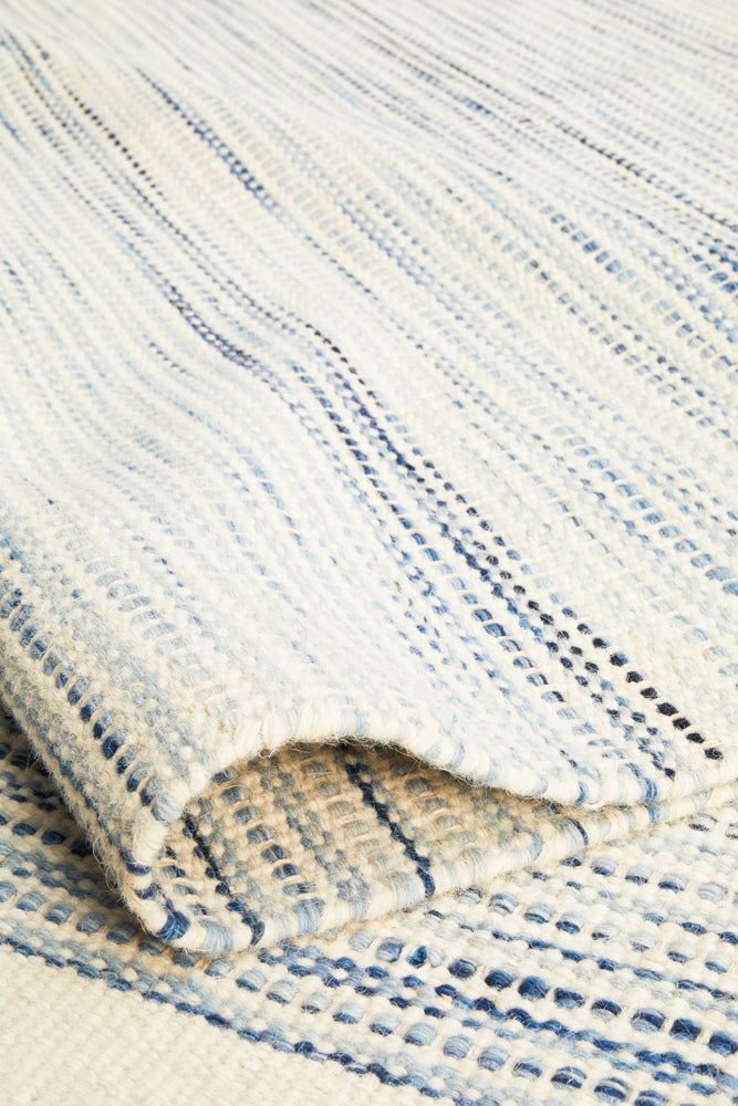 Halden Blue and Beige Wool Rug