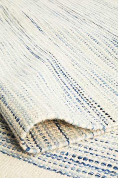 Halden Blue and Beige Wool Rug