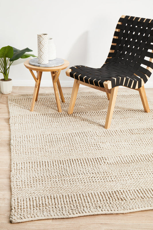 Halden Pewter Beige Wool Rug