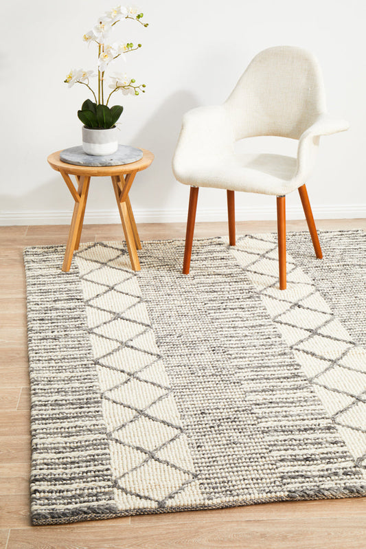 Halden Slate Beige Wool Rug