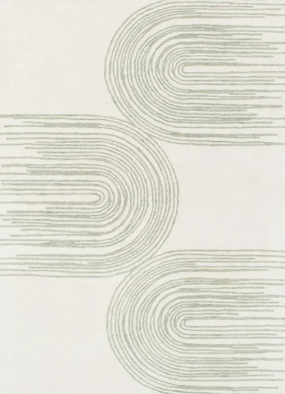 Maren Ivory Green Wool Rug