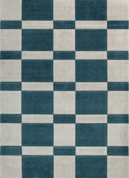 Checkmate Blue Rug