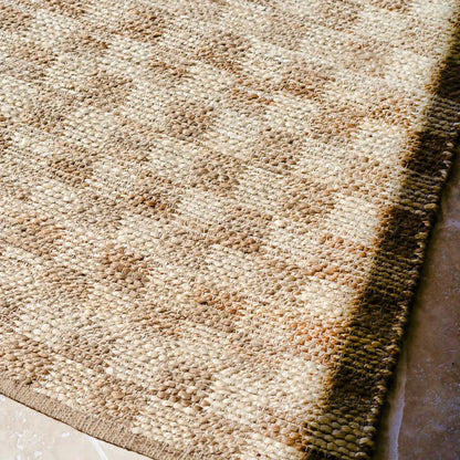 Koora Checkered Brown Jute Rug