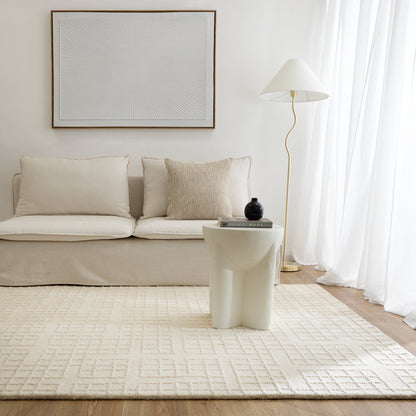Alure Modern Ivory Wool Rug