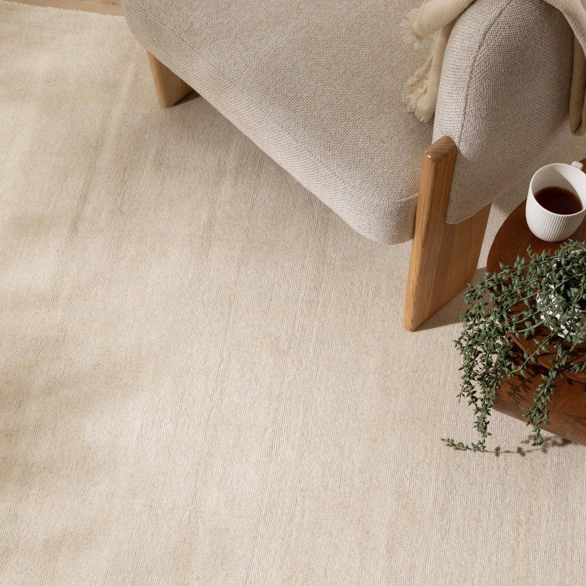 Desora Ecru Wool Rug