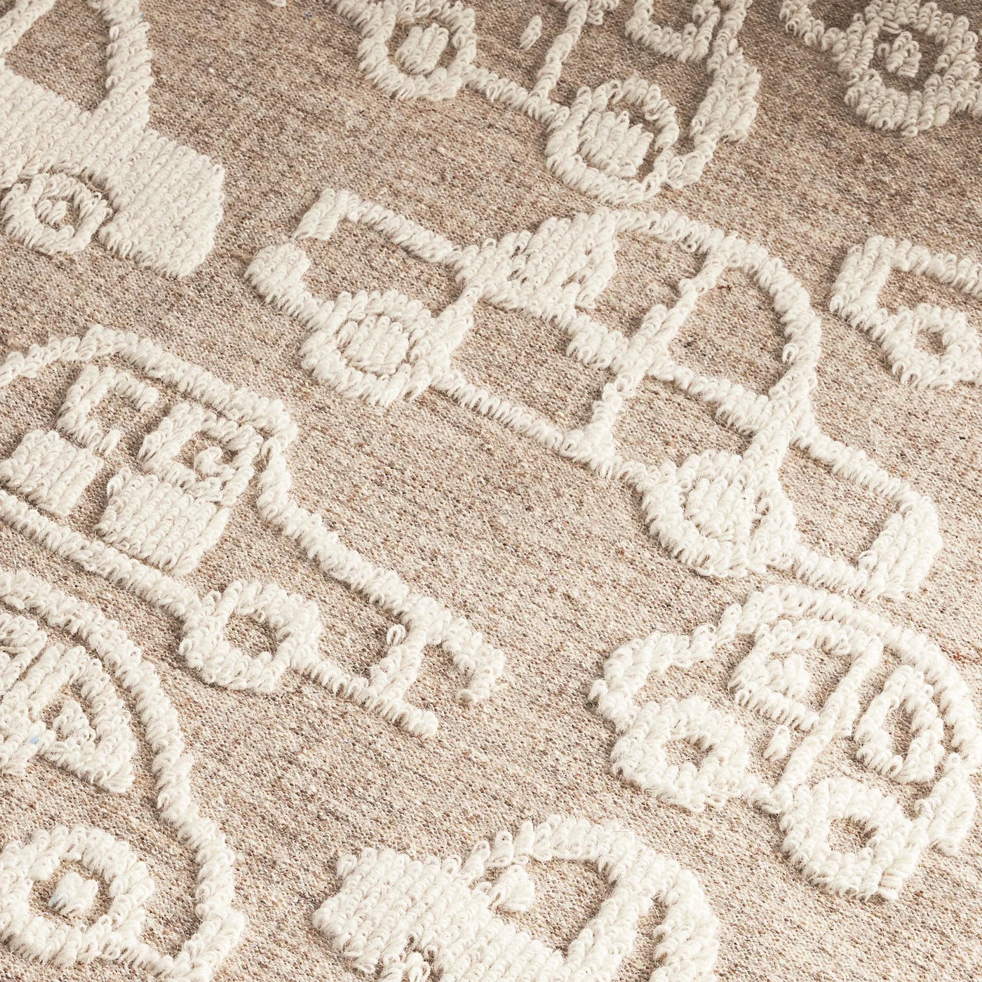 Poppy Ivory Wool Kids Rug