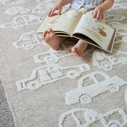 Poppy Ivory Wool Kids Rug