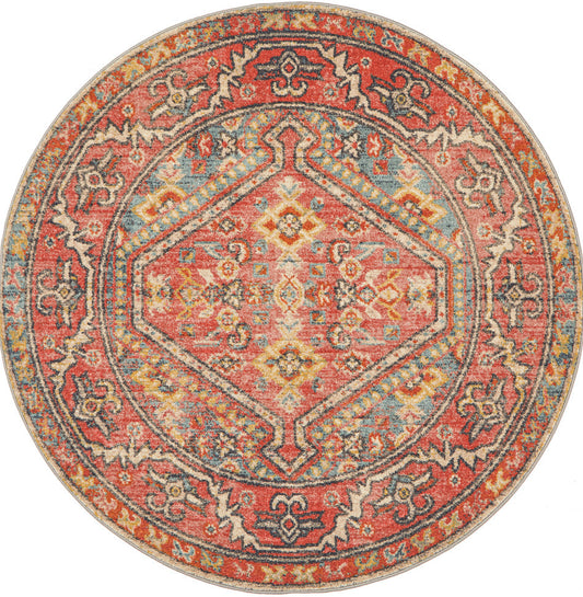 Cantera Flax Multicolor Round Rug