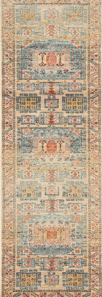 Cantera Sky Blue Multicolor Runner Rug