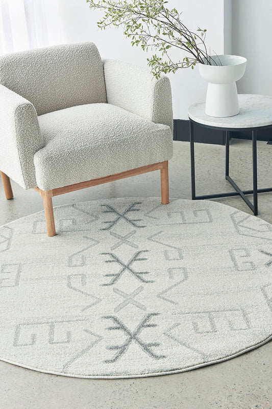 Lucera Ash Silver Round Rug