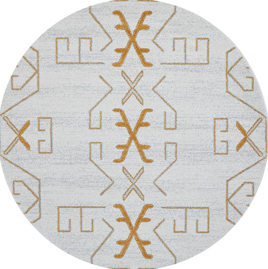 Lucera Brass Beige Round Rug