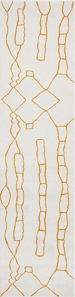 Lucera Brass and Beige Runner Rug