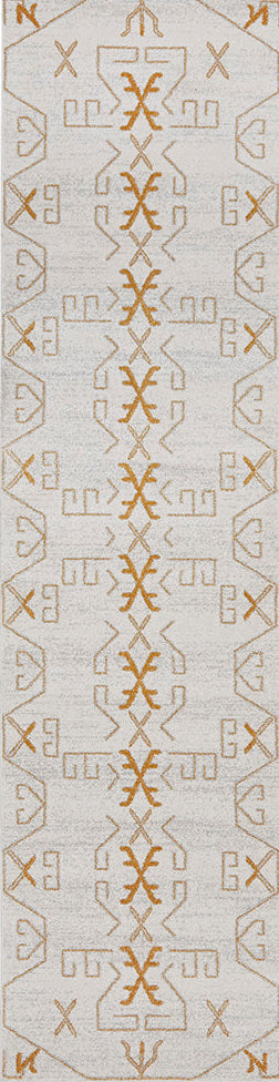 Lucera Gold and Beige Runner Rug