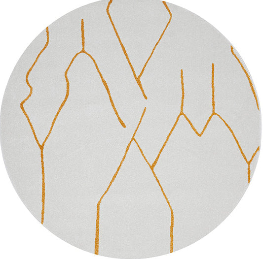 Lucera Gold and Ivory Round Rug