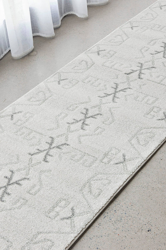 Lucera Grey and Silver Runner Rug
