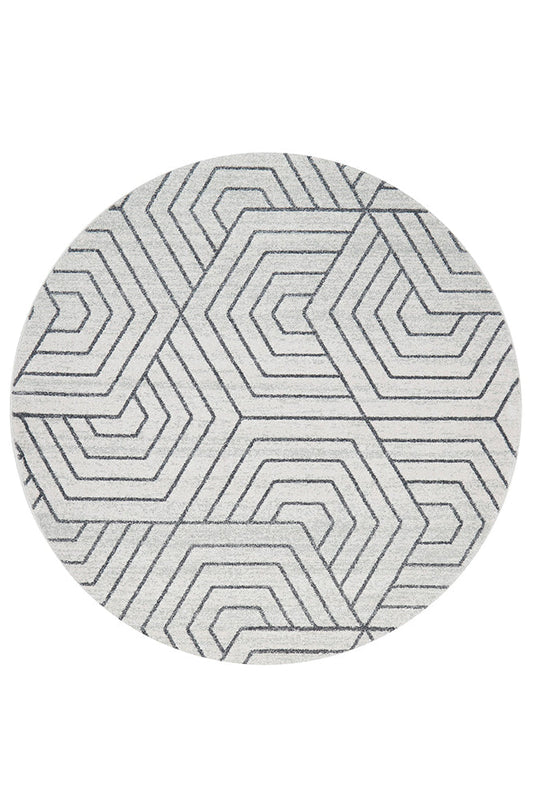 Lucera Hessian Ivory Round Rug