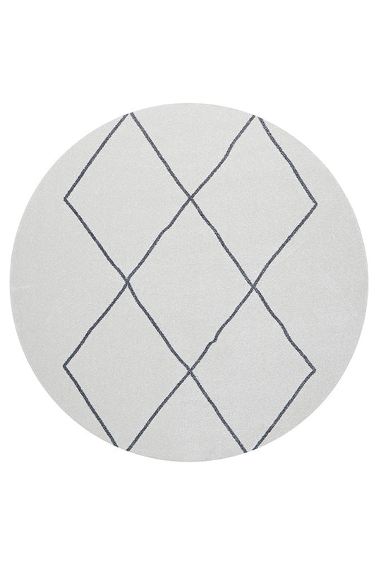 Lucera Ivory and Grey Round Rug