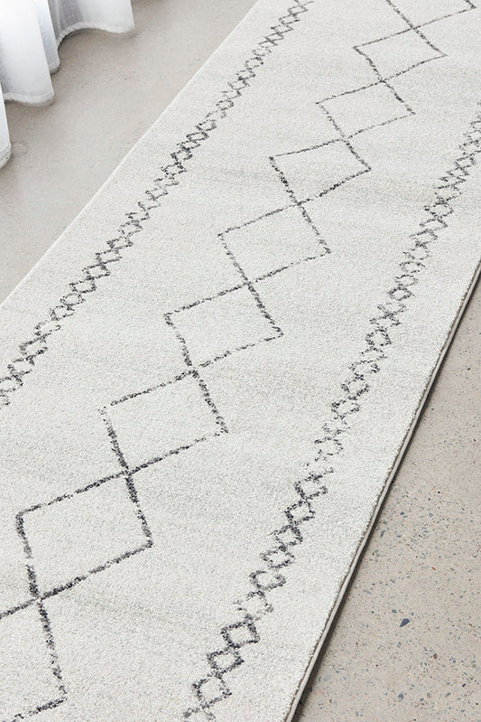 Lucera Ivory and Grey Runner Rug