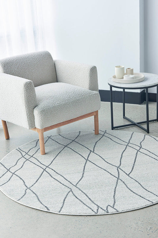 Lucera Oat Silver Round Rug