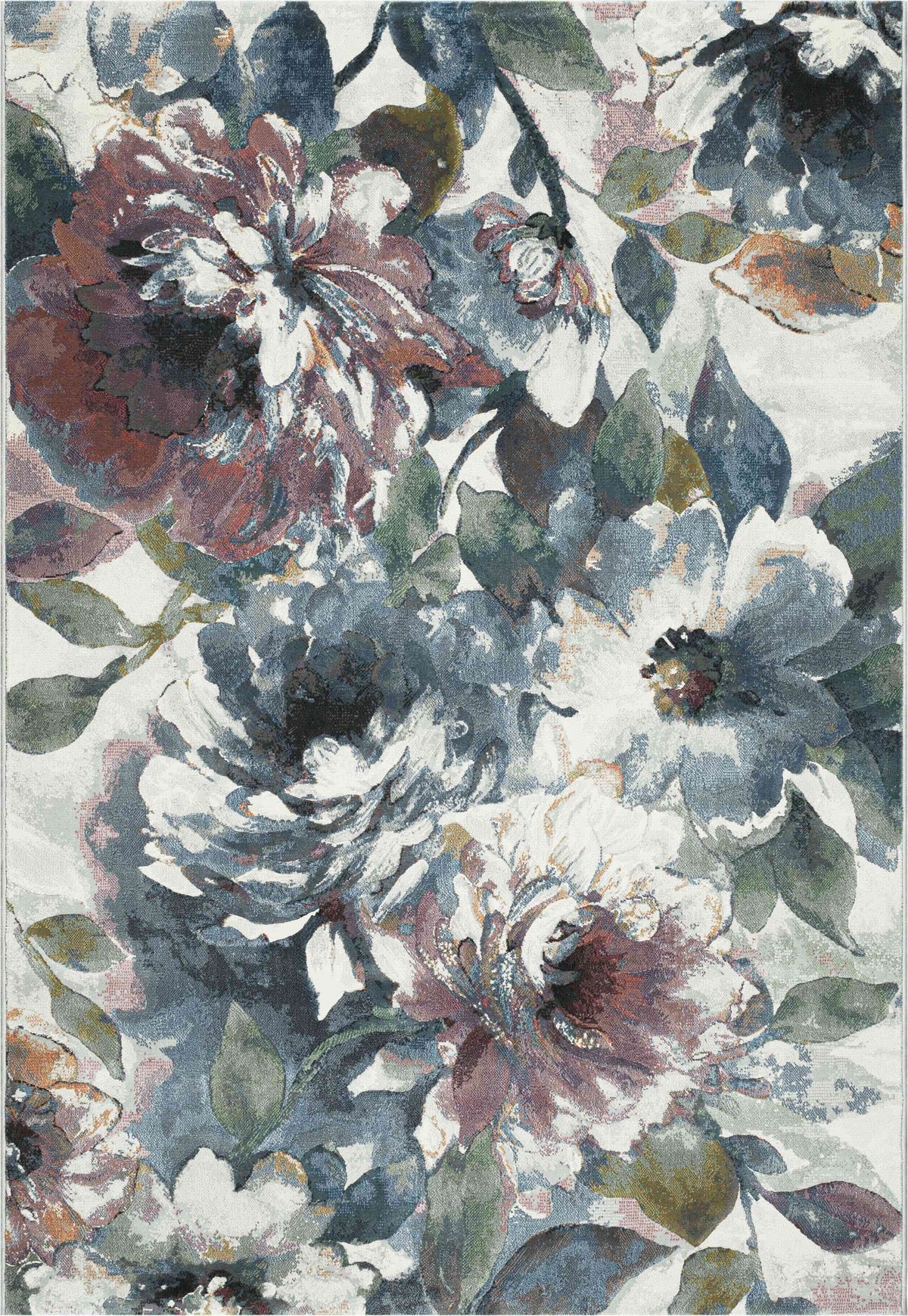 Meadow Blue Floral Rug
