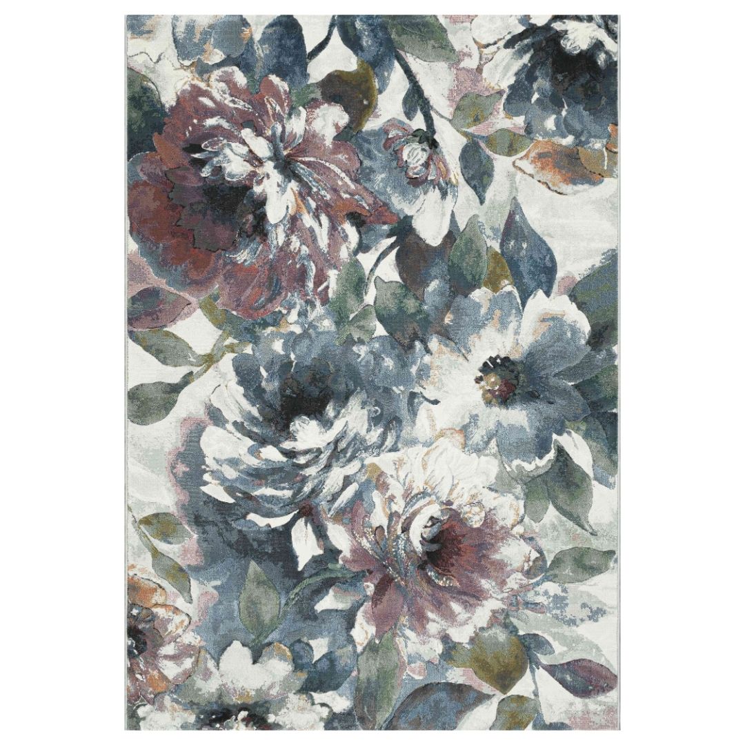 Meadow Blue Floral Rug