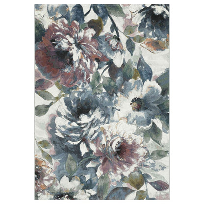 Meadow Blue Floral Rug