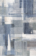 Meadow Ivory Blue Abstract Rug