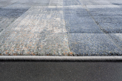 Meadow Ivory Blue Abstract Rug