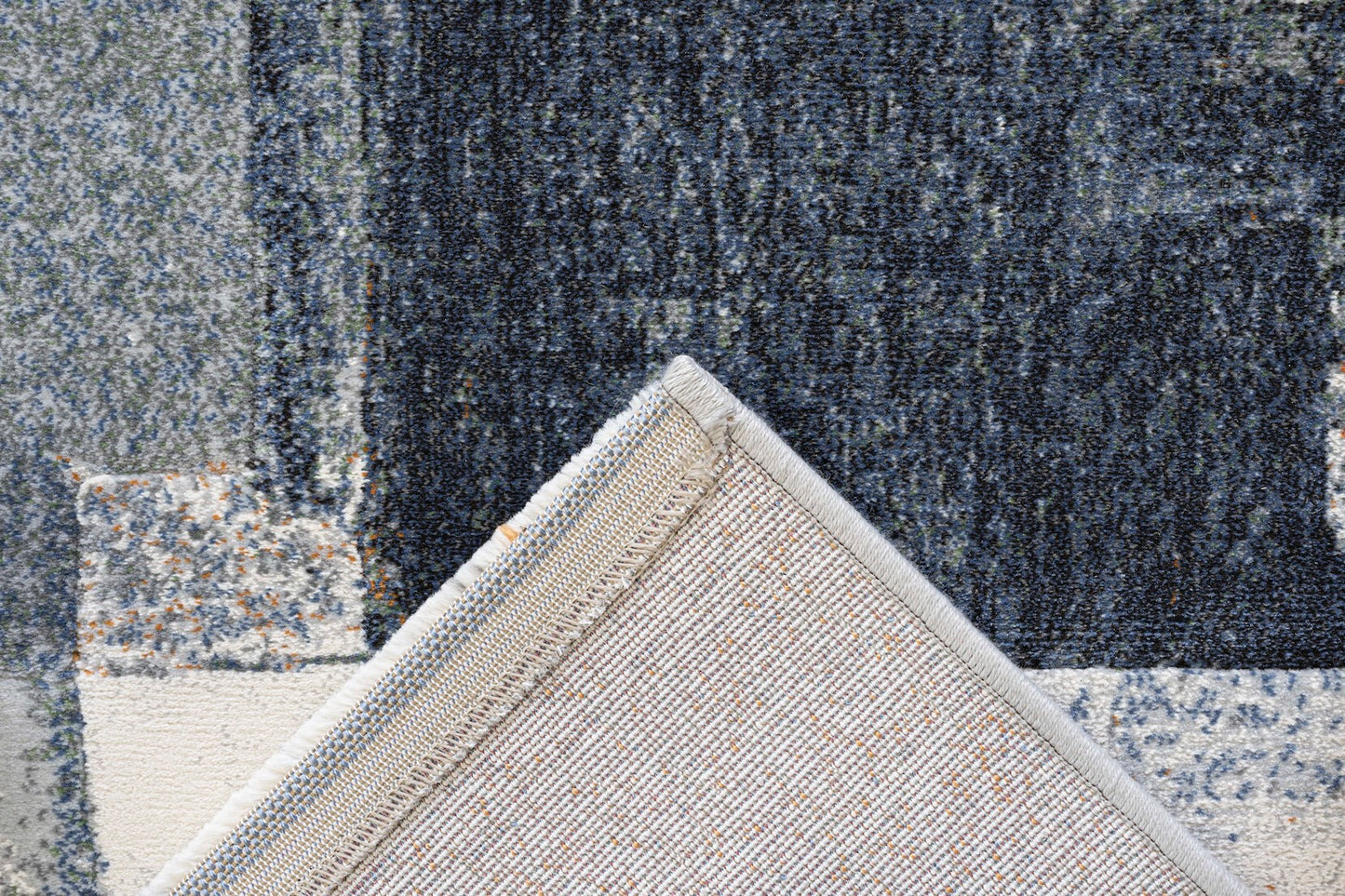 Meadow Ivory Blue Abstract Rug