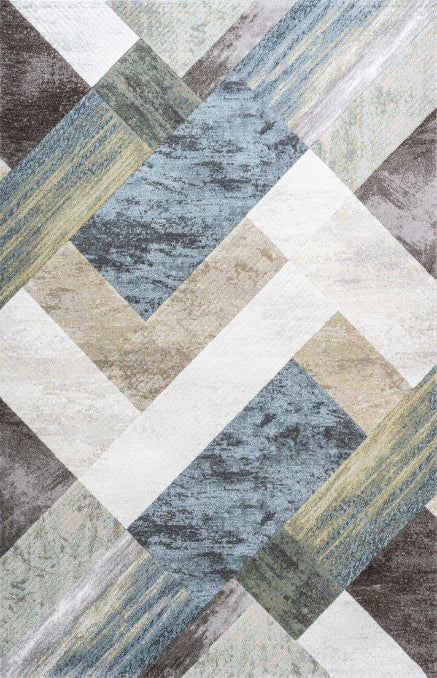 Meadow Multi Blue Geometric Rug