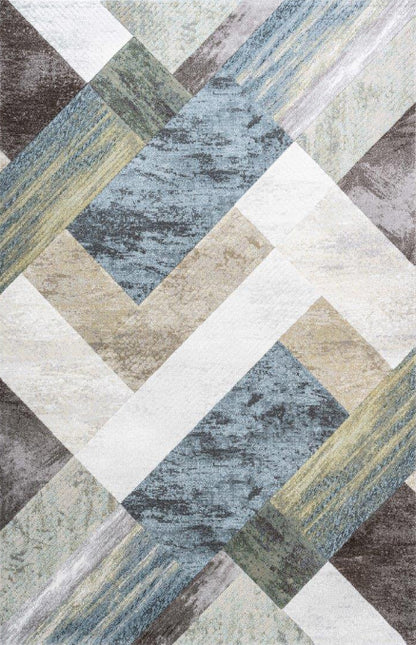 Meadow Multi Blue Geometric Rug