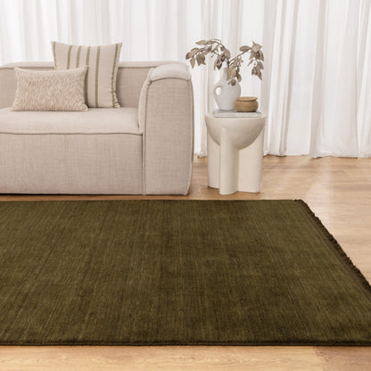 Chamberlain Modern Green Wool Rug