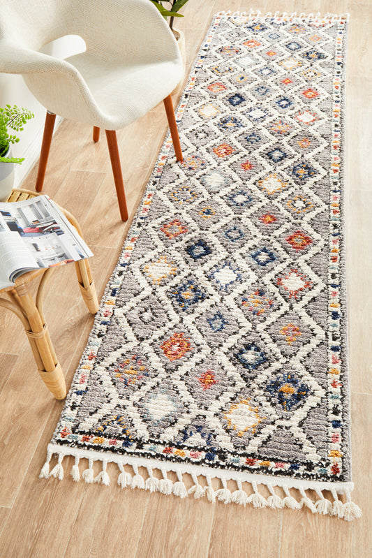 Cassien Grey Multicolor Runner Rug