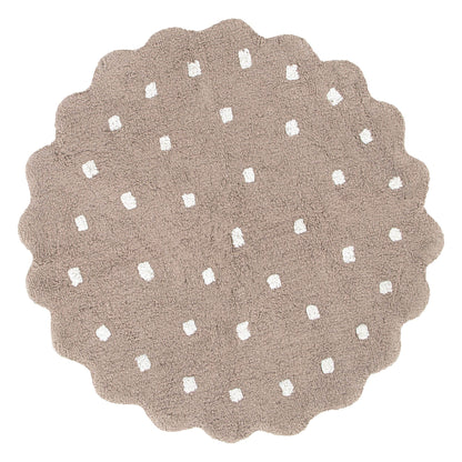 Dream Brown Round Kids Rug ‚Äö√Ñ√Æ cotton kids rug, soft, durable, playroom-safe, Haus & Harbour