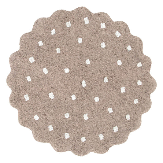 Dream Brown Round Kids Rug ‚Äö√Ñ√Æ cotton kids rug, soft, durable, playroom-safe, Haus & Harbour