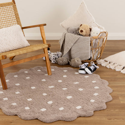 Dream Brown Round Kids Rug