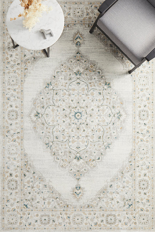 Mirova Green and Silver Rug