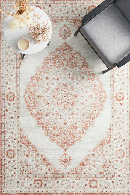 `Mirova Peach and Silver Rug
