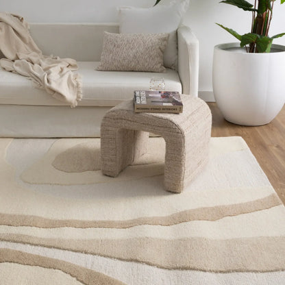 Mallee Ivory Beige Wool Rug