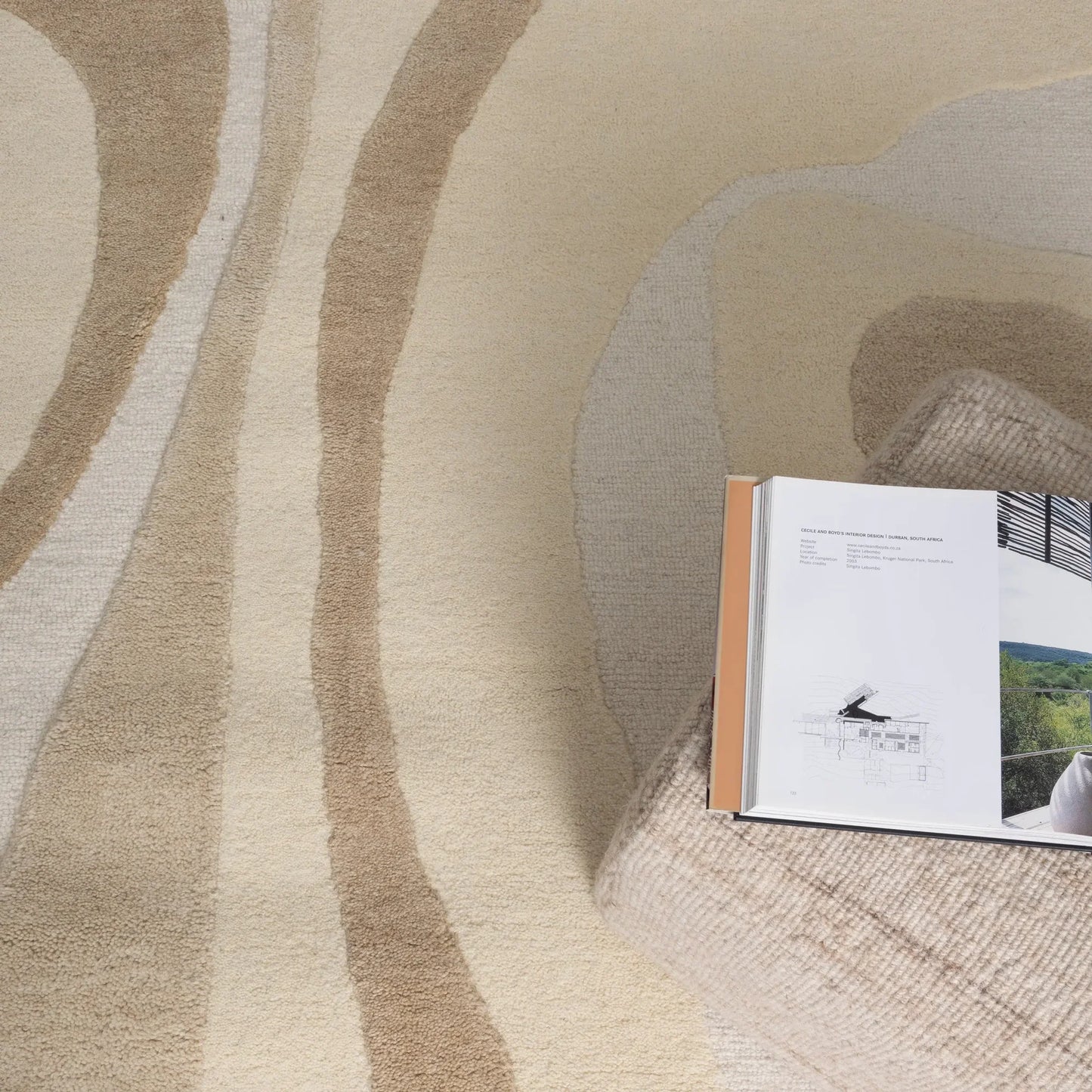 Mallee Ivory Beige Wool Rug