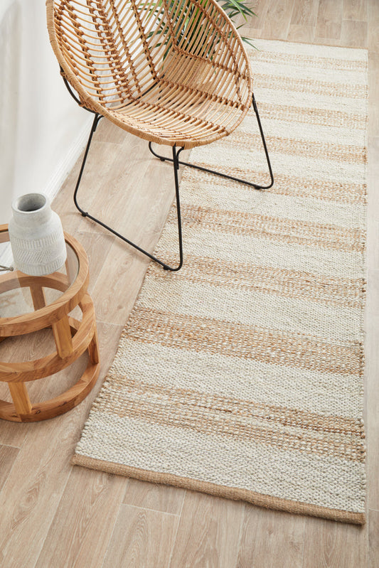 Lavelle Natural White Jute Runner Rug