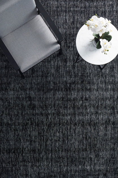 Obsidia Black Polyester Rug