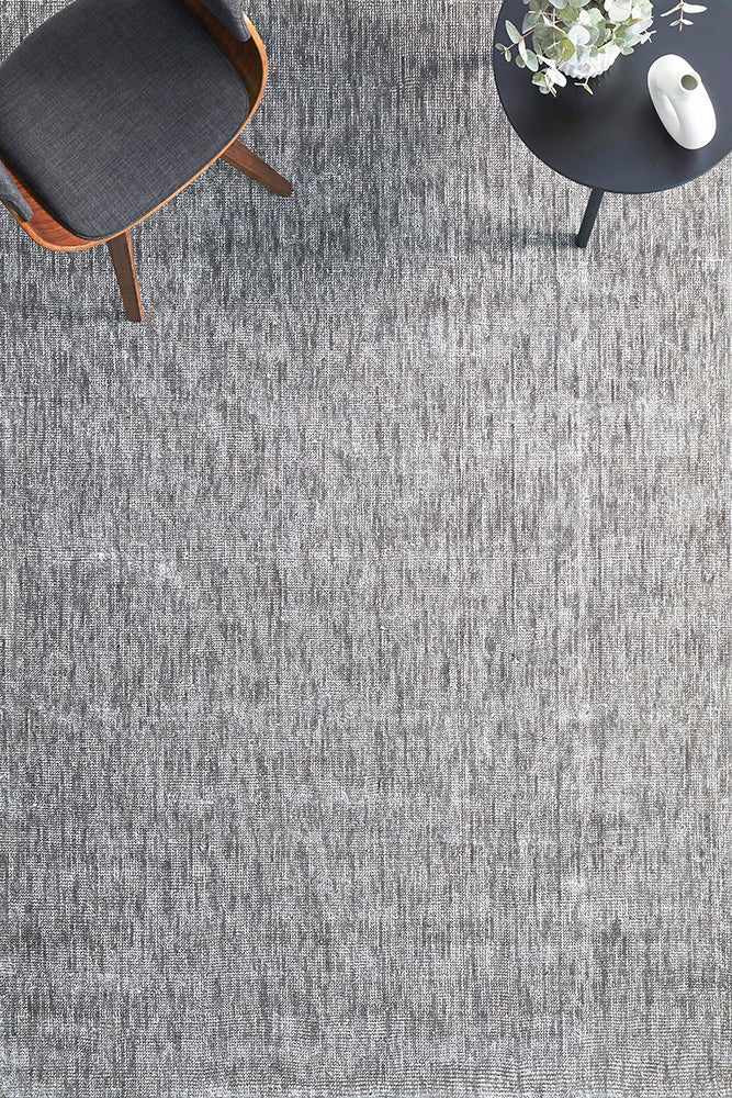 Obsidia Stone Grey Polyester Rug