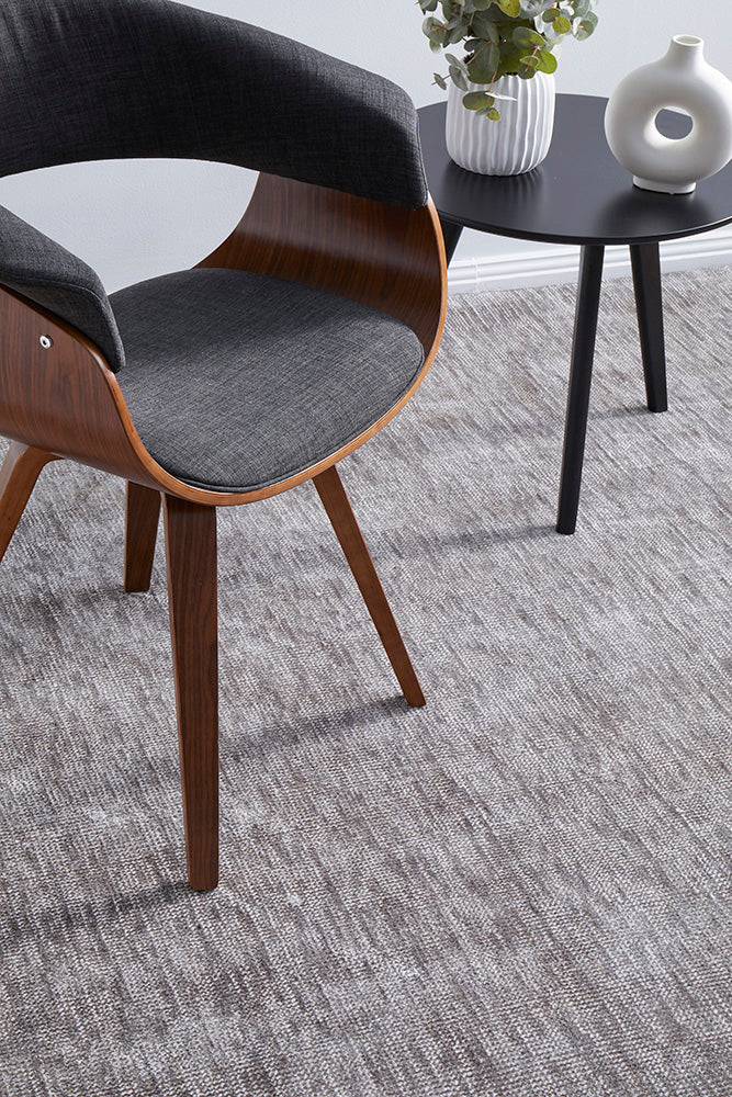 Obsidia Stone Grey Polyester Rug